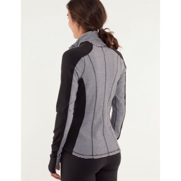 Lululemon Run: U-Turn Pullover Mini Check Pique Blackwhite - Picture 3 of 9
